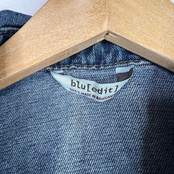 Blu[Edit] Distressed Denim Jacket Small - Picture 6 of 8